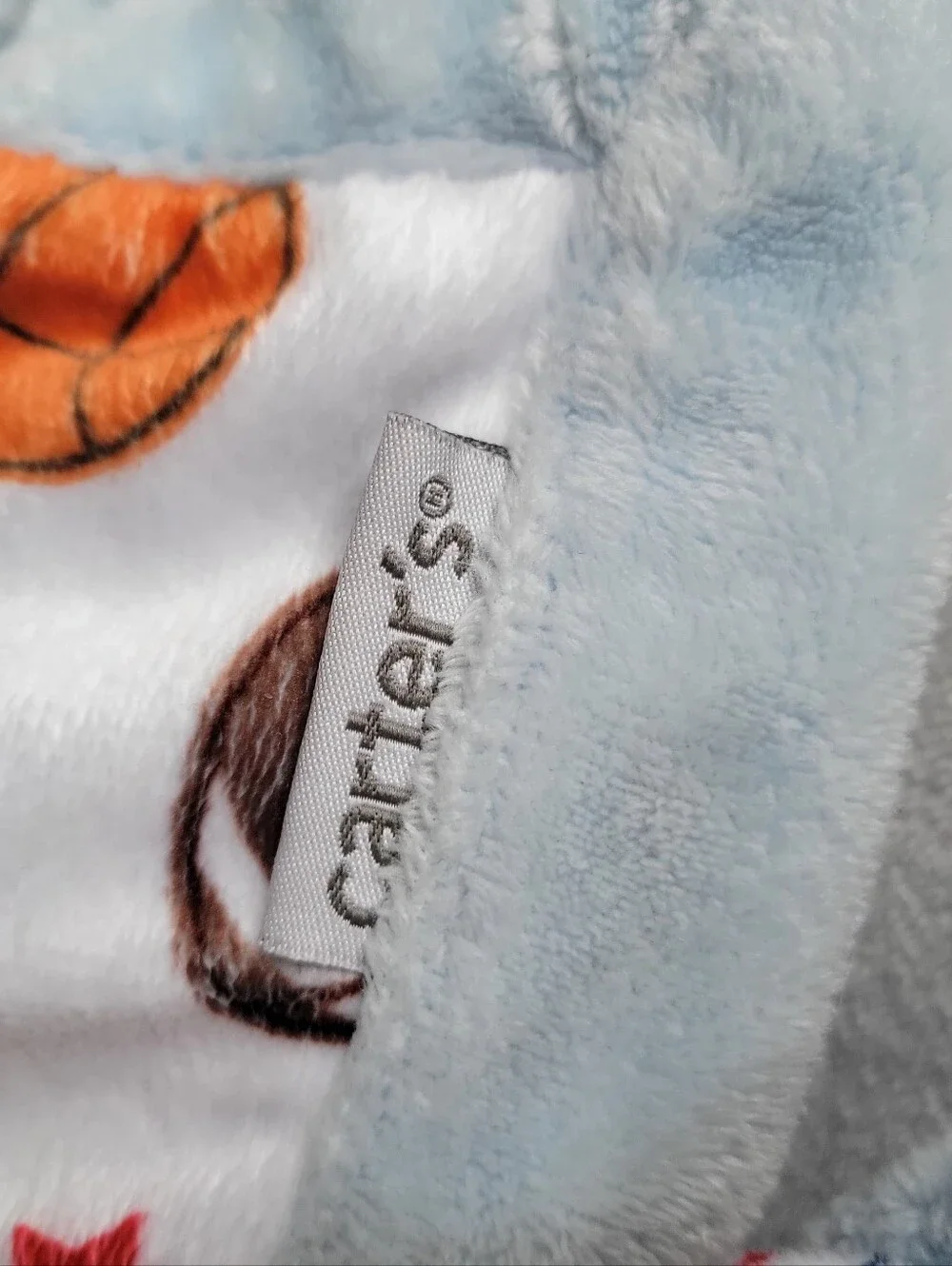 Carter's Plush Sports Themed Football Security Blanket Blue And White 14